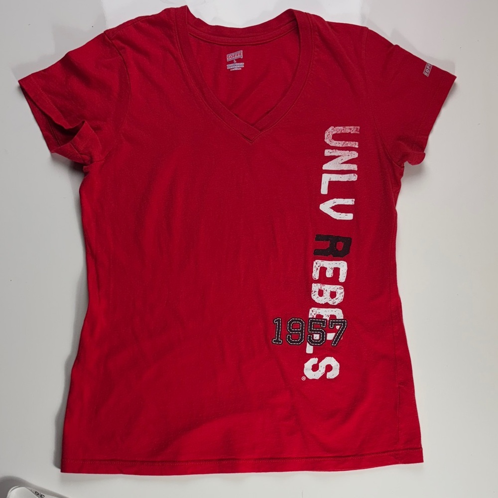 Soffe Red UNLV Rebels V-Neck Women's Tee